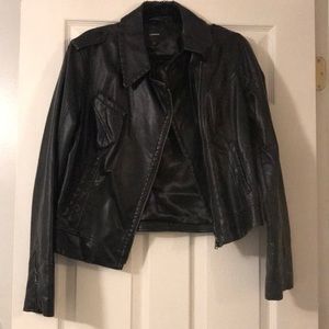 Black leather Express jacket